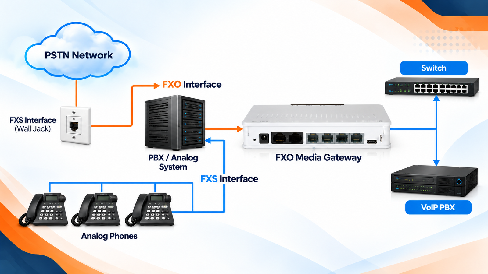 Aegis XNTEL FXO Media Gateway Architecture Diagram
